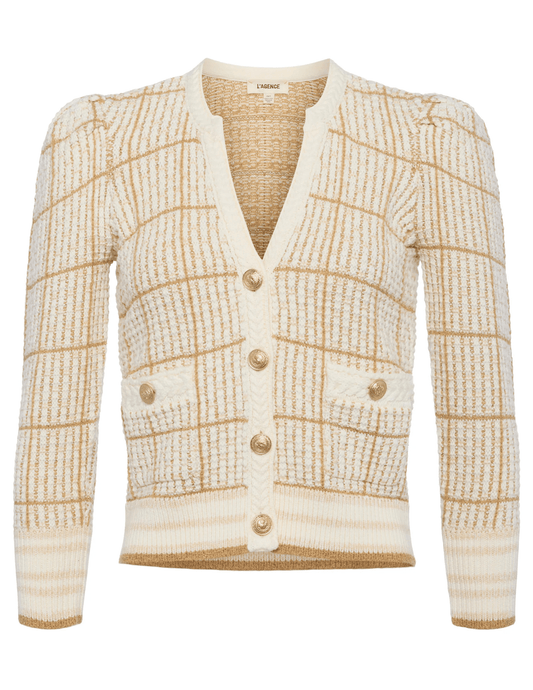 L'Agence Jenni Waffle Stitch Cardigan