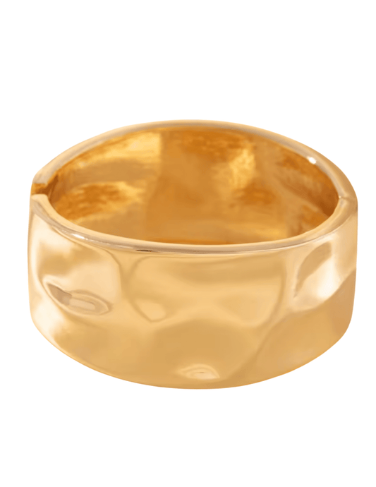 Austin Blaze Emma Hammered Chunky Cuff Bracelet in Brushed Gold