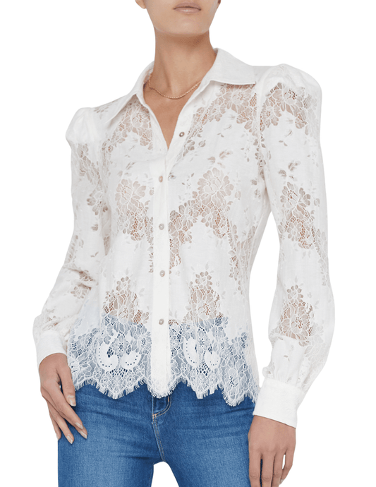 L'Agence Jenica Chevron Lace Blouse