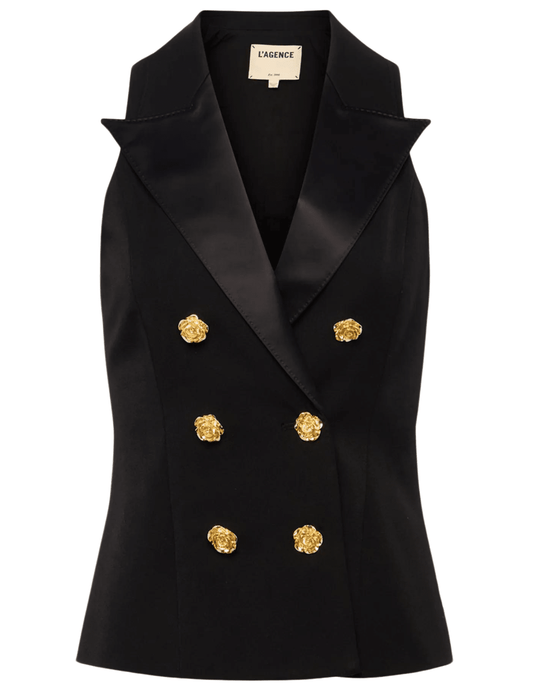 L'Agence Vesper Double-Breasted Tux Vest