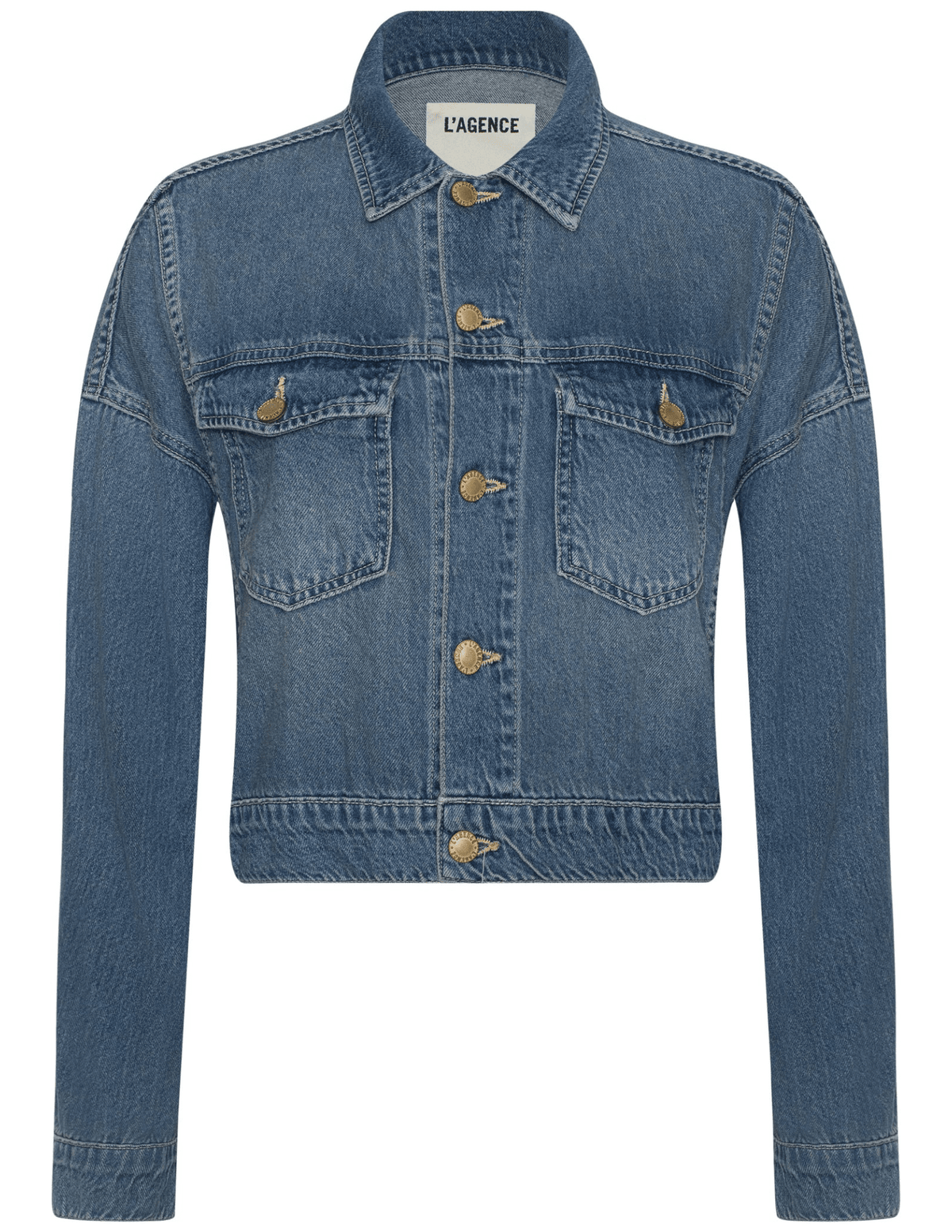 L'AGENCE Vianney Hi-Lo Denim Jacket in Fargo