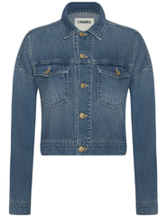 L'AGENCE Vianney Hi-Lo Denim Jacket in Fargo