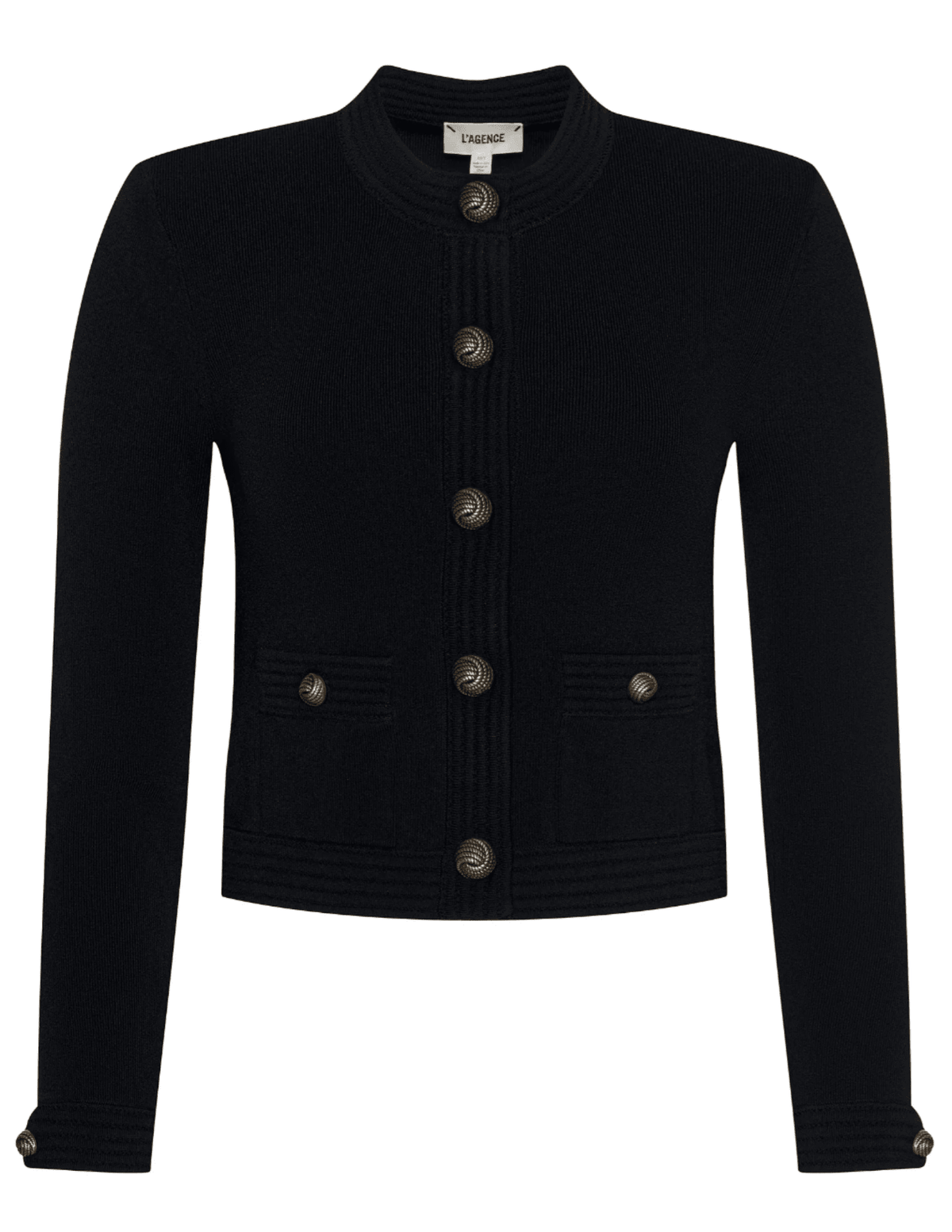 L'AGENCE Patsy Cropped Cardigan in Black