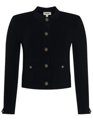 L'AGENCE Patsy Cropped Cardigan in Black