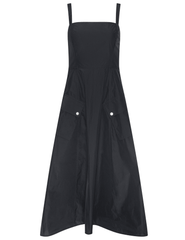 PRE-ORDER-L'AGENCE Ayela Midi Dress in Black