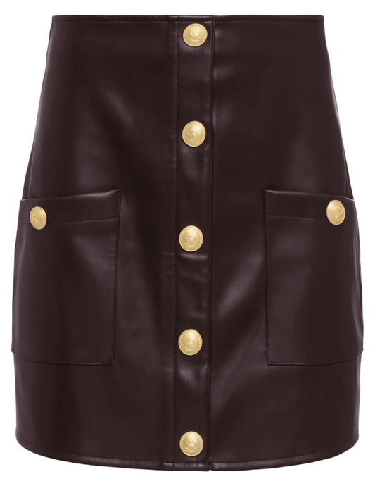 L'Agence Truman Vegan Leather Mini Skirt