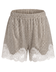 PRE-ORDER-Giuseppe Di Morabito Embellished Lace Trim Short in Nude