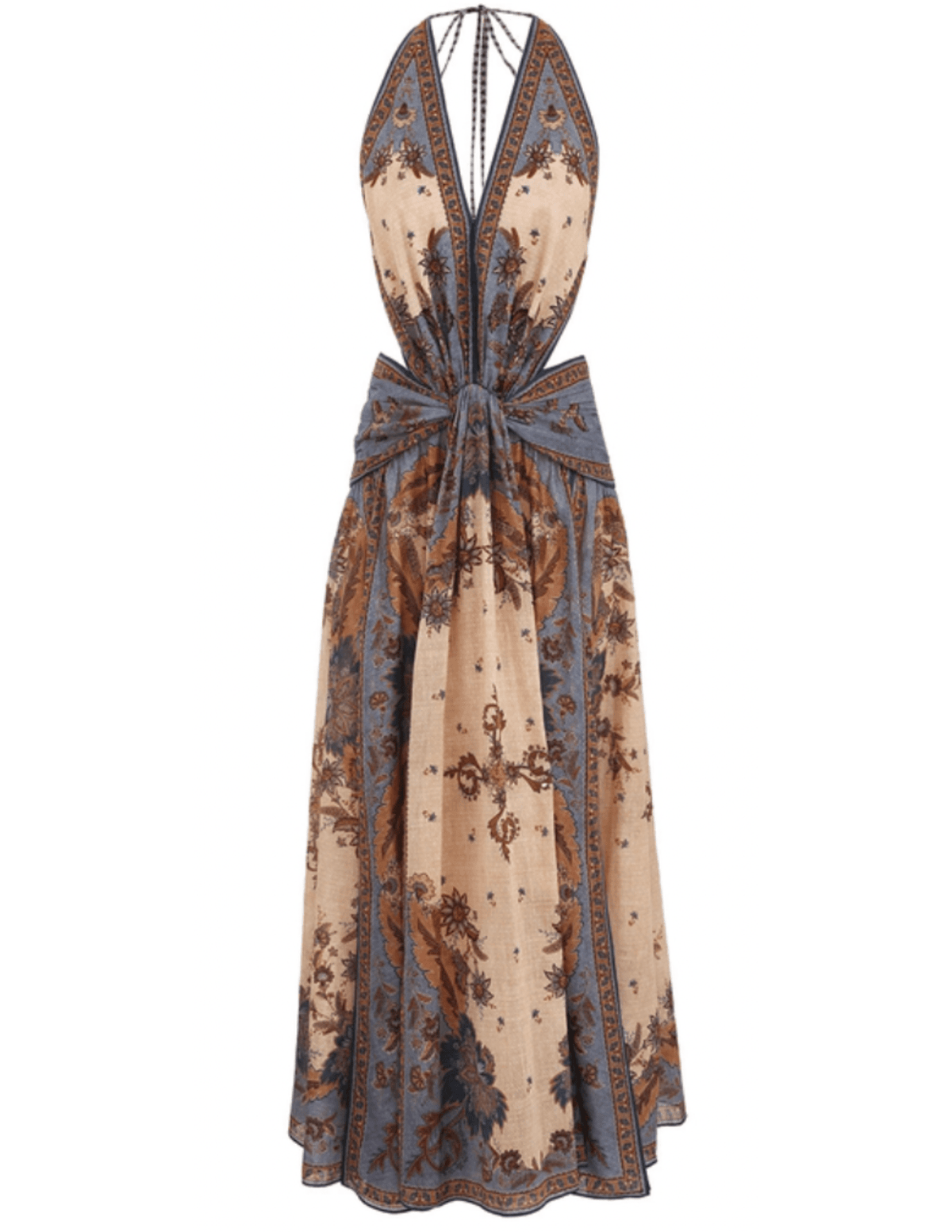 PRE-ORDER-Zimmermannn Ascension Plunge Halter Maxi Dress