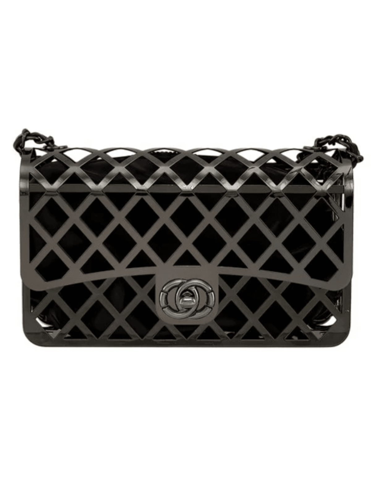 Fleur de Camélia Metal Geometric Cage Crossbody