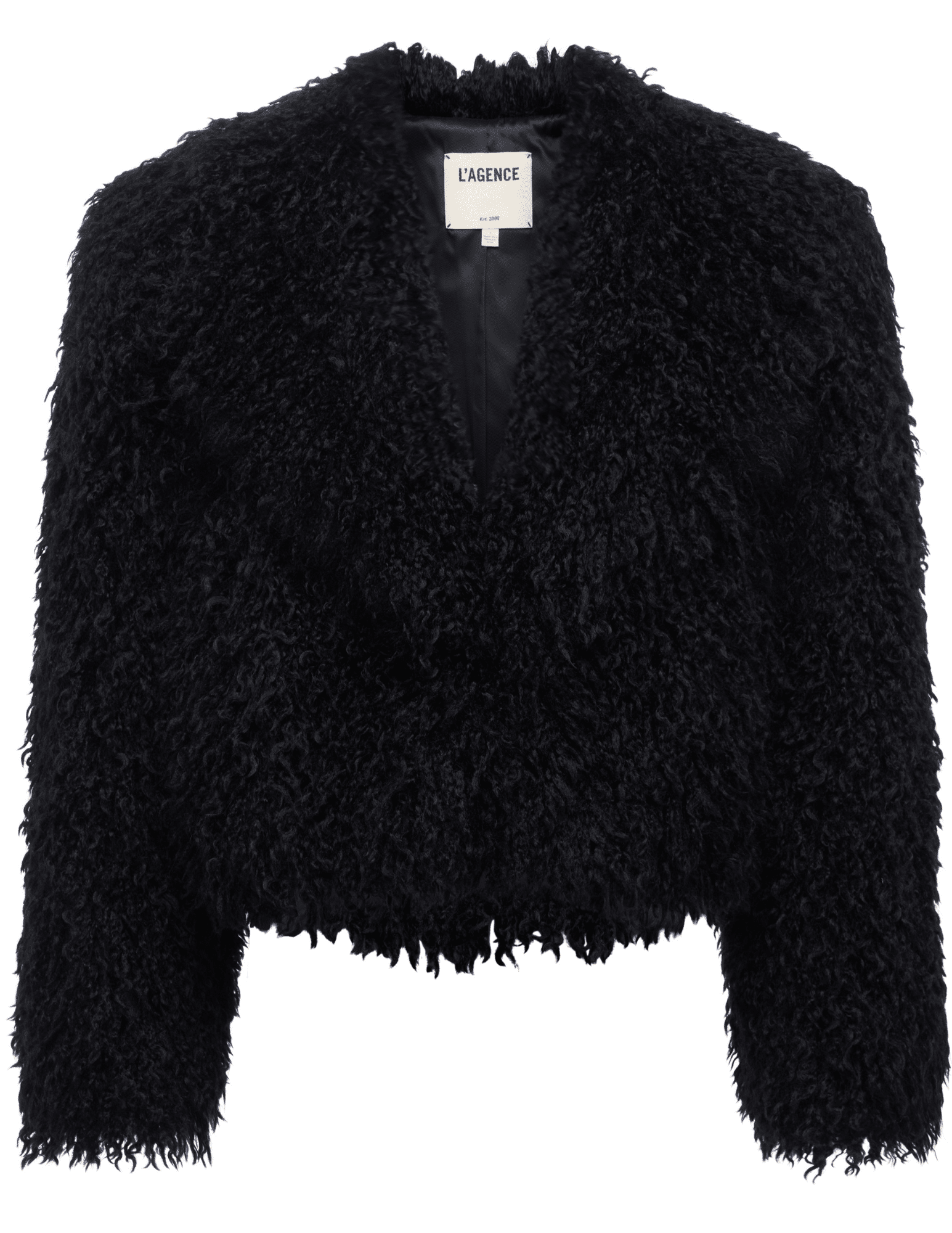 L'Agence - L'AGENCE Aura Crop Faux Fur Jacket - Buy Online
