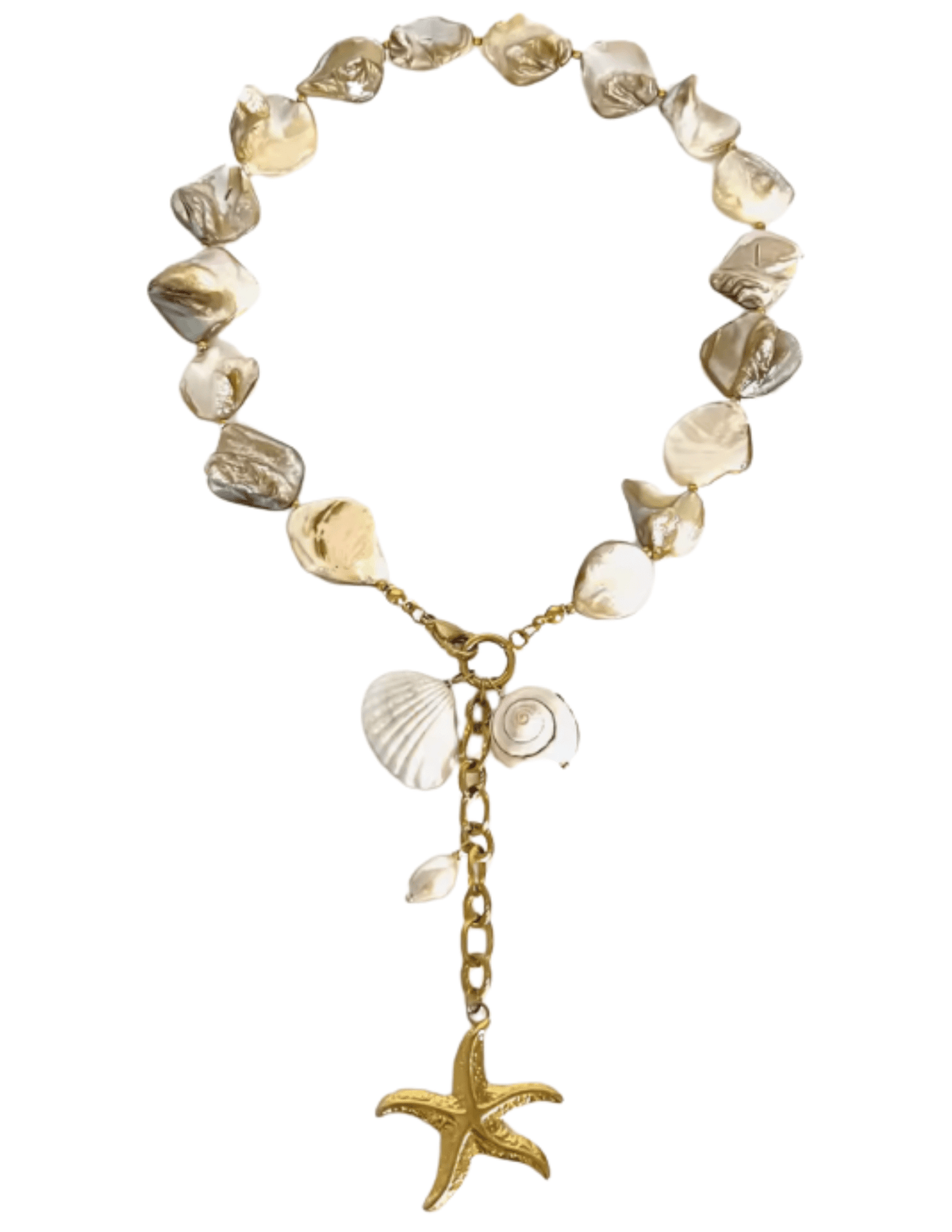 PRE-ORDER-St. Barths La Robe Mother of Pearl Charm Lariat Necklace
