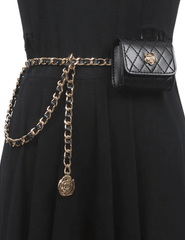 Fleur de Camélia Quilted Leather Nano Bag Chain Belt