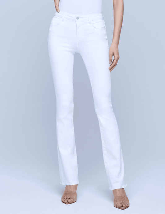 L'Agence - L'Agence Selma High Rise Baby Boot-Cut Jeans In Blanc - Buy Online