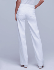 L'Agence - L'Agence Clayton High Rise Wide Leg Jean In Blanc In Blanc - Buy Online