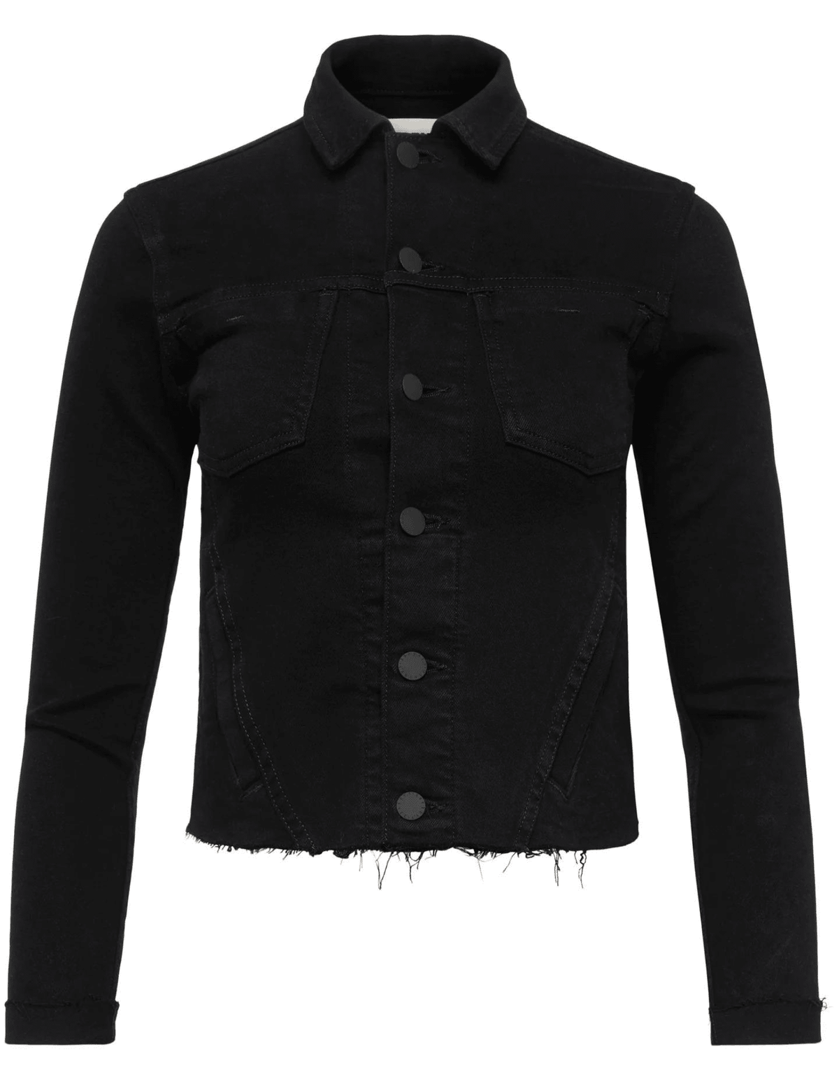 L'Agence - L'Agence Janelle Slim Raw Jacket In Saturated Black - Buy Online