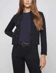 L'Agence - L'Agence Janelle Slim Raw Jacket In Saturated Black - Buy Online