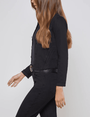 L'Agence - L'Agence Janelle Slim Raw Jacket In Saturated Black - Buy Online