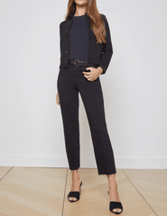 L'Agence - L'Agence Janelle Slim Raw Jacket In Saturated Black - Buy Online