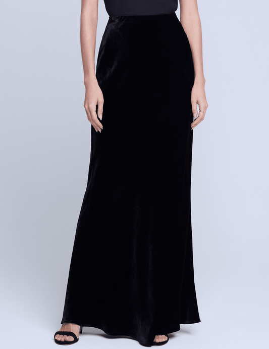 L'Agence - RA-L'Agence Zeta Velvet Maxi Skirt - Buy Online