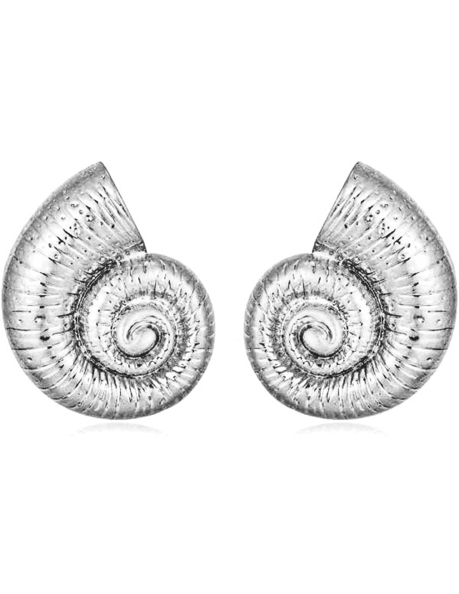 St. Barths La Robe - St. Barths La Robe Nautilus Silver Seashell Earrings - Buy Online