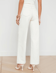 L'Agence - L’AGENCE Scottie High Rise Wide Leg Jeans In Macadamia - Buy Online