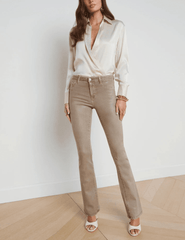 L'Agence - L'AGENCE Selma High Rise Baby Boot-Cut Coated Jeans In Rye Coated - Buy Online