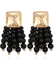 Steven Dann - Steven Dann Hammered Metal Beaded Tassel Earrings - Buy Online