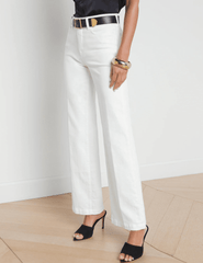 L'Agence - L’AGENCE Scottie High Rise Wide Leg Jeans In Blanc - Buy Online