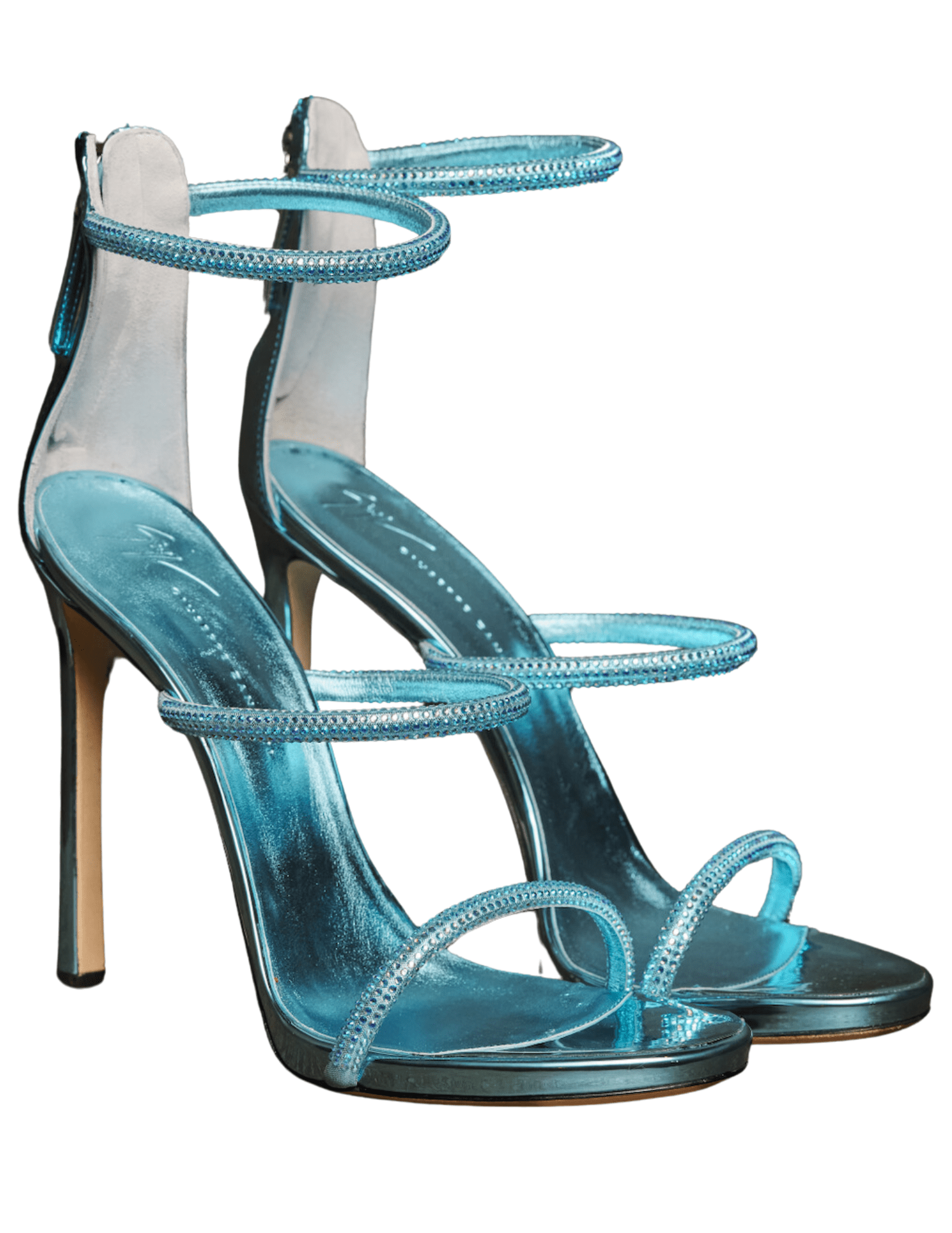 Giuseppe Zanotti Harmony Crystal Three Strap Heel Sandal Giuseppe Zanotti Harmony Crystal Three Strap Heel Sandal