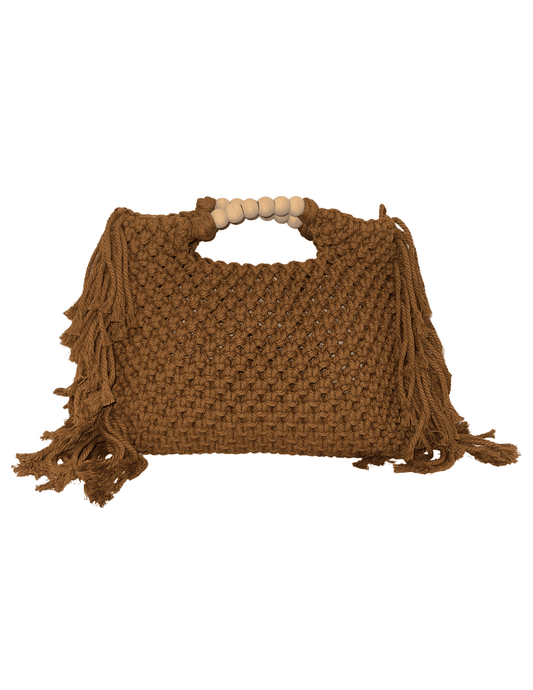 Steven Dann - Steven Dann Small Macrame Fringe Beaded Handle Handbag - Buy Online