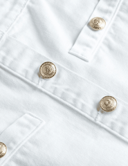 L'Agence - L'AGENCE Kris Button Front Denim Mini Skirt In Blanc - Buy Online