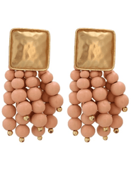 St. Barths La Robe - St. Barths La Robe Hammered Metal Beaded Tassel Earrings - Buy Online