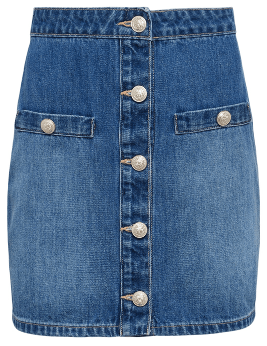 L'Agence - L'Agence Kris Button Front Denim Mini Skirt - Buy Online