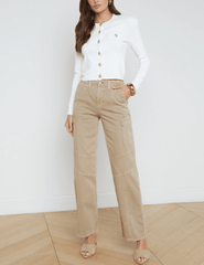 L'Agence - L'Agence Toulouse Cropped Crew Neck Cardigan - Buy Online
