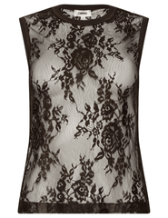 L'Agence - PRE-ORDER-L'AGENCE Brax Floral Lace Tank in Dark Brown - Buy Online