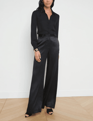L'Agence Pilar Silk Wide Leg Pant