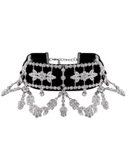 Austin Blaze Velvet and Rhinestone Statement Choker Necklace