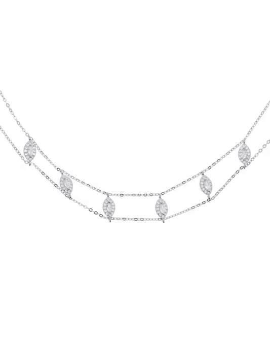 Austin Blaze Double Chain Crystal Choker Necklace