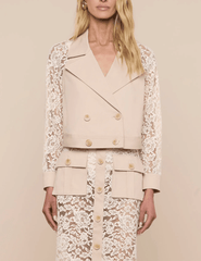 L'Agence - PRE-ORDER-L'AGENCE Novelle Lace Trench in Biscuit - Buy Online