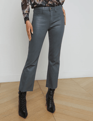 L'Agence Kendra High Rise Cropped Coated Jean