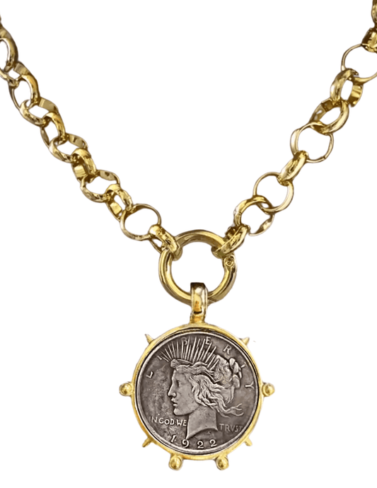 Fleur de Camélia 1922 Dollar Rolo Statement Necklace