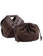 PRE-ORDER-Austin Blaze Daphne Woven Top Handle Bag in Chocolate