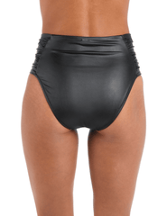 L'Agence Vanessa Faux Leather High Waisted Bikini Bottom