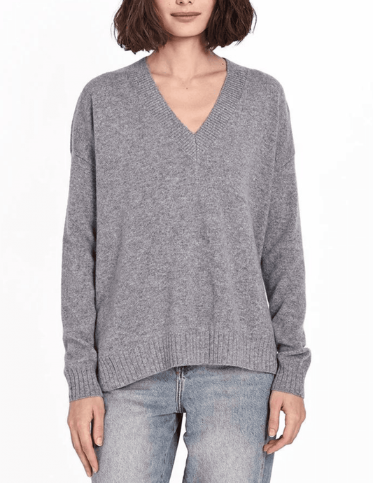 Minnie Rose Cashmere Long and Lean V Neck Sweater