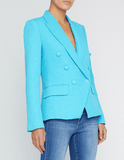 L'Agence Kenzie Textured Double-Breasted Blazer