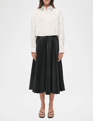 Simkhai Renata Embellished Cropped Shirt