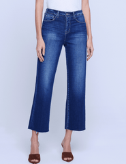 L'Agence Wanda High Rise Cropped Wide Leg Jean