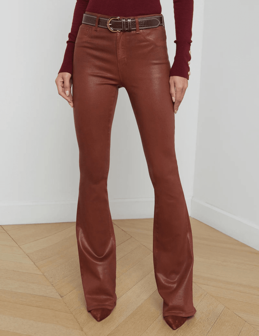 L'Agence Marty Ultra High Rise Flared Coated Jean