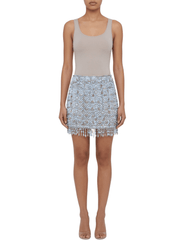Cult Gaia Idalia Beaded Mini Skirt in Coastal