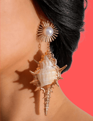 Steven Dann Conch Shell Dangle Statement Earring